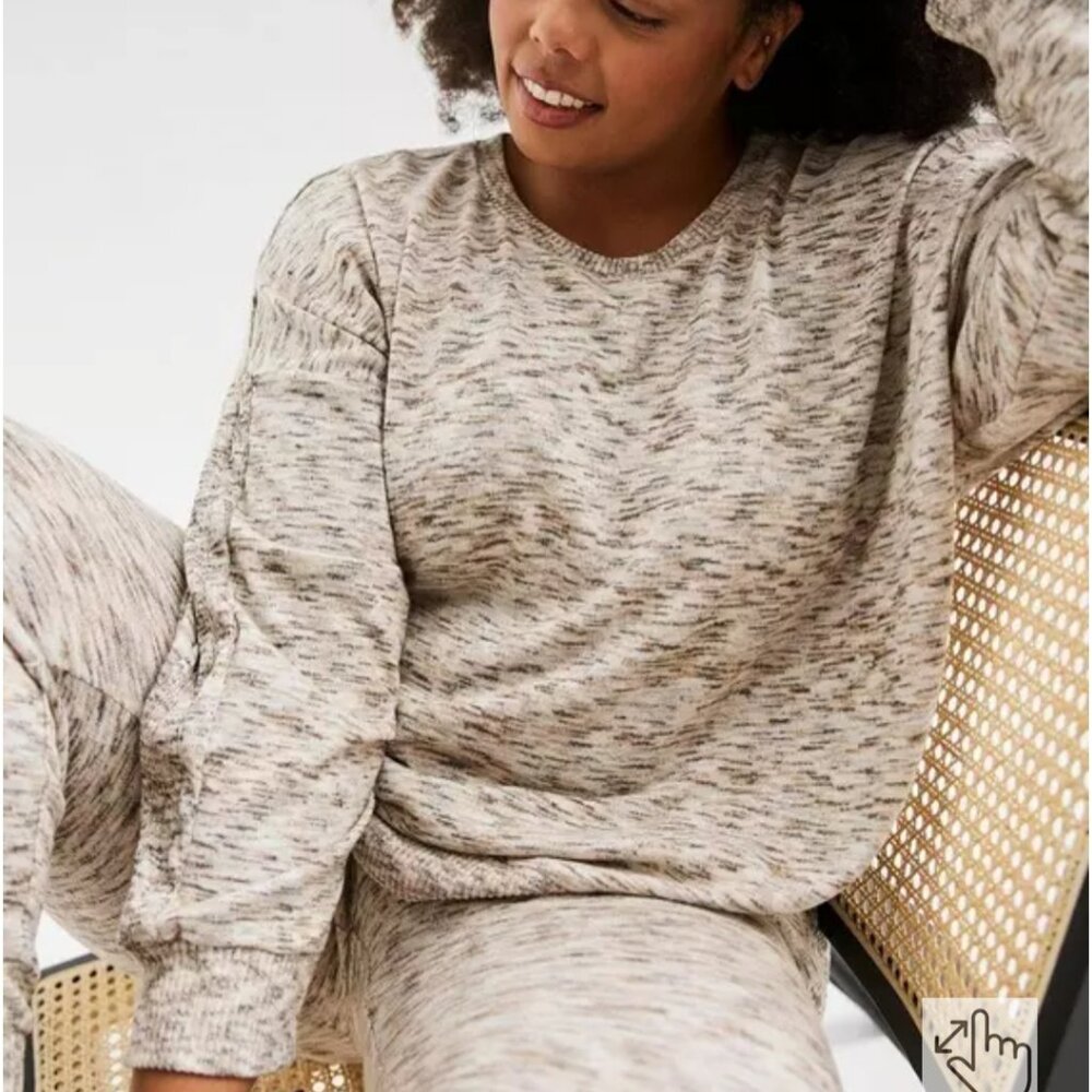 NWT Torrid Super Soft Plush Pullover Sweatshirt Oatmeal SpaceDye 2